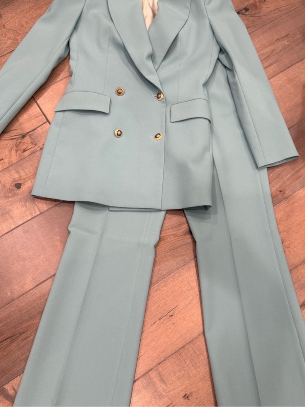 NWT ZARA Double-Breasted Pantsuit in Powder Blue
Jacket size M, pants size S - Picture 4 of 8